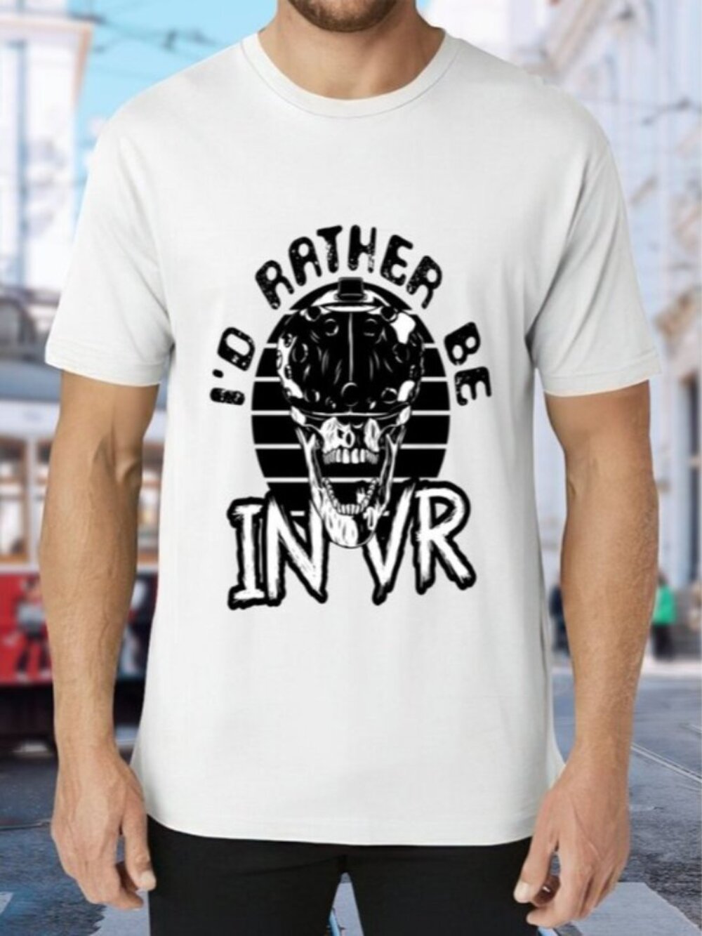 I'd Rather Be in VR Graphic Tee - White & Black